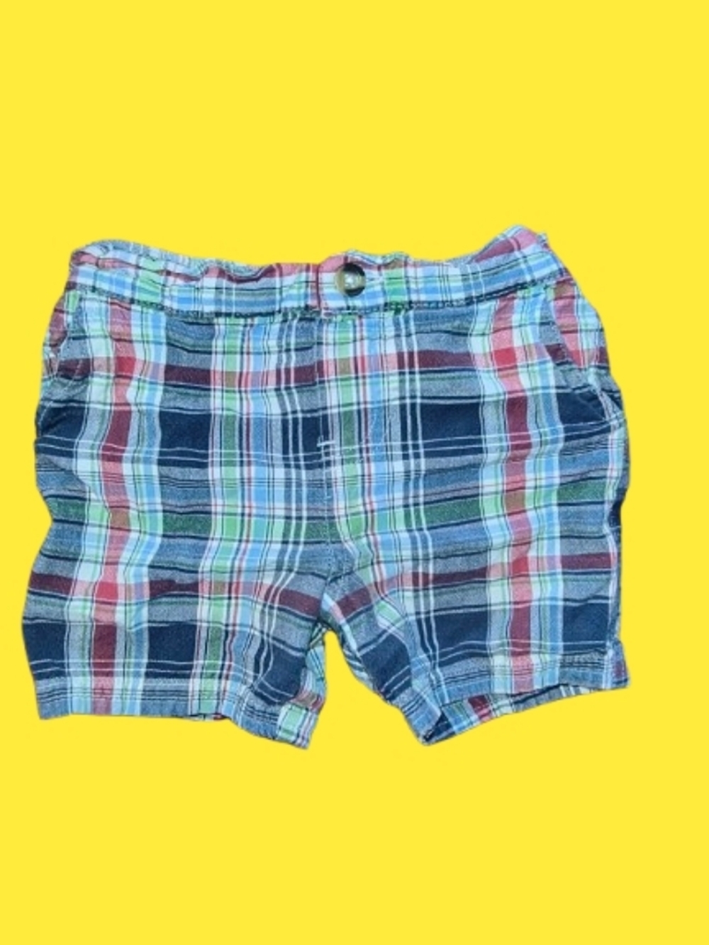greendog Plaid Cotton Shorts in Navy, Red & Green
